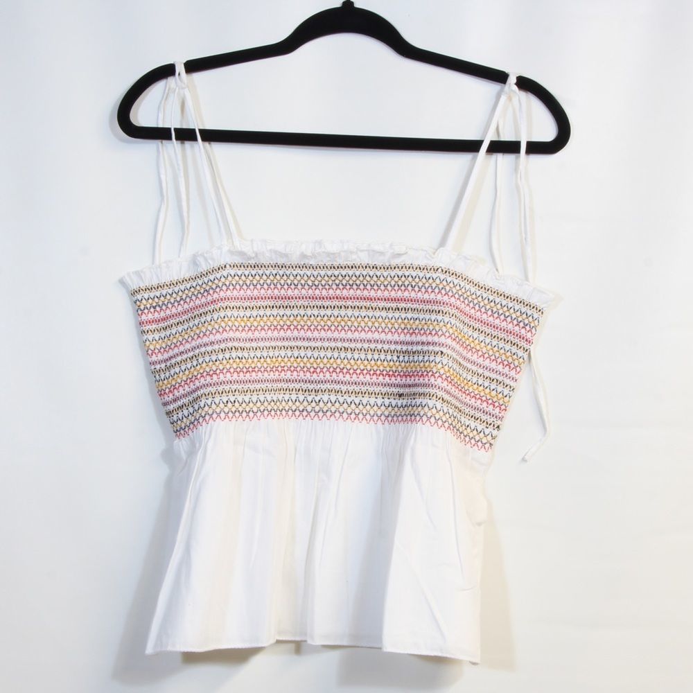 H&M Ivory Striped Stretch Tank Top Juniors Size 10 NWT